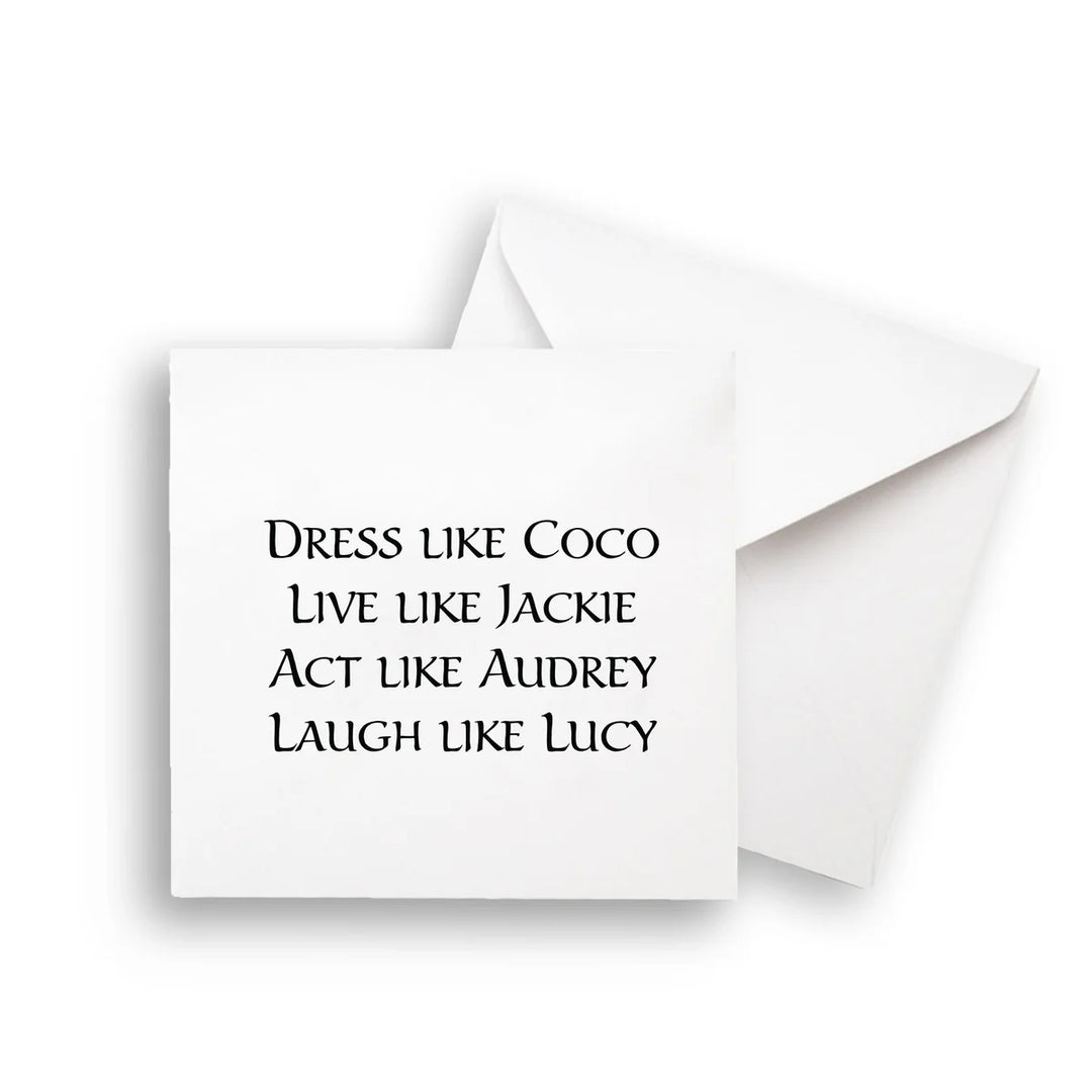 Dress Like Coco Notecard