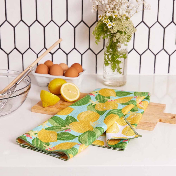Lemon Blossoms Eco Kitchen Tea Towel