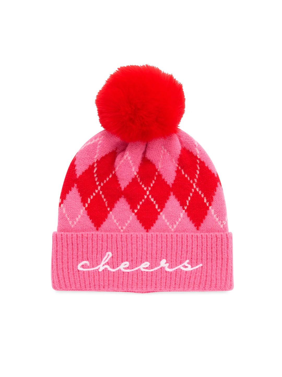 Shiraleah "Cheers" Argyle Beanie, Pink