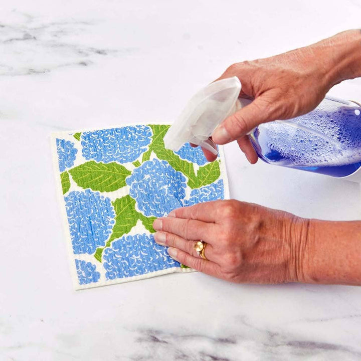Blue Hydrangea blu Eco Sponge Cloths (Set of 2)