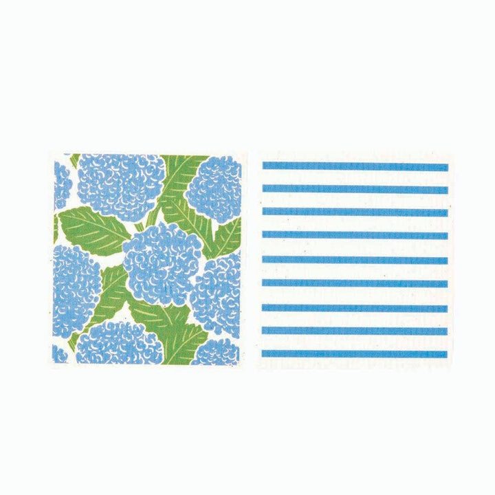 Blue Hydrangea blu Eco Sponge Cloths (Set of 2)