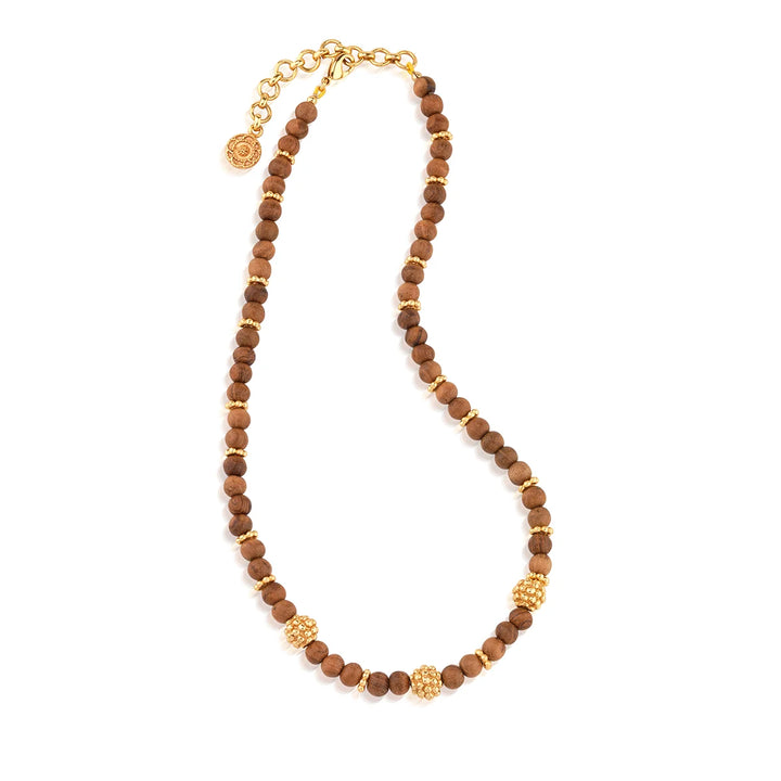 Berry Single Strand Petite Beads Necklace - Teak