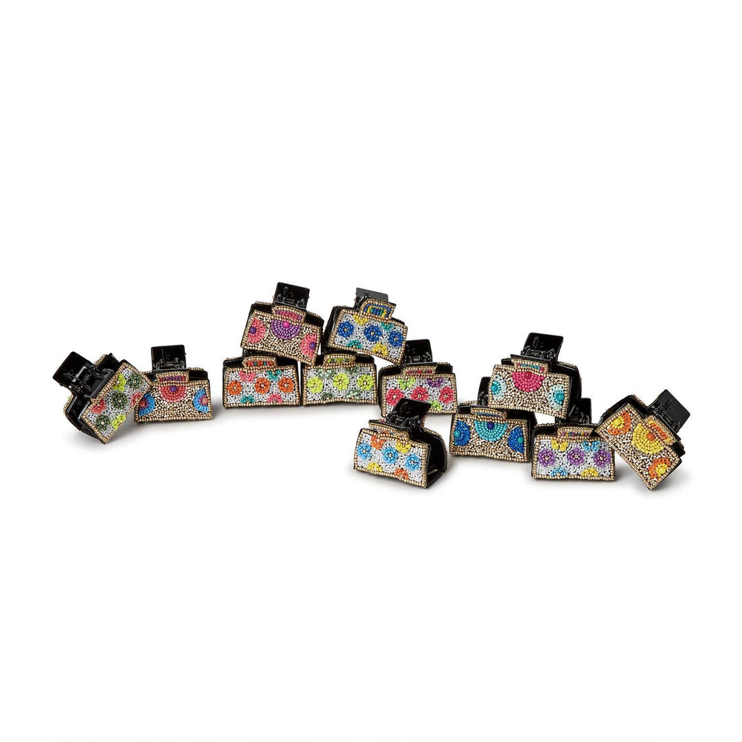 Sun Garden Hand Beaded Claw Clips