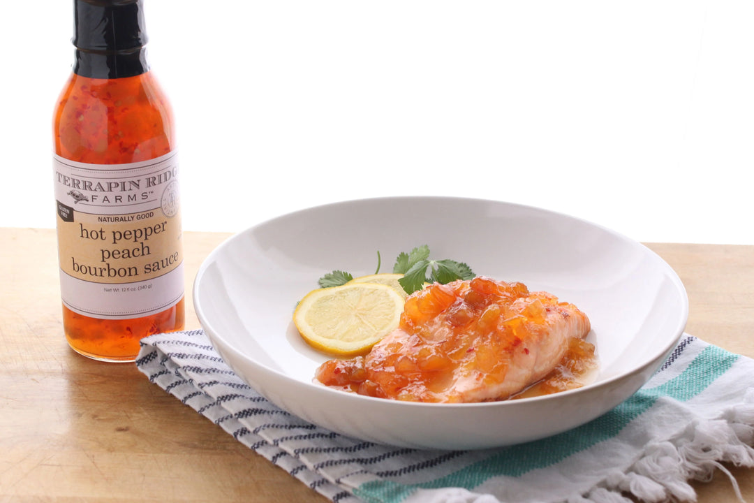 Hot Pepper Peach Bourbon Sauce