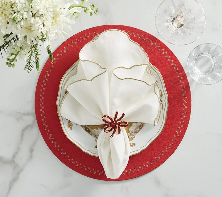 Luminance Napkin in White & Gold