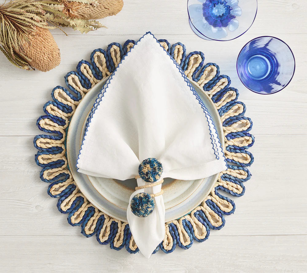NATURAL/BLUE PLACEMAT: CASBAH