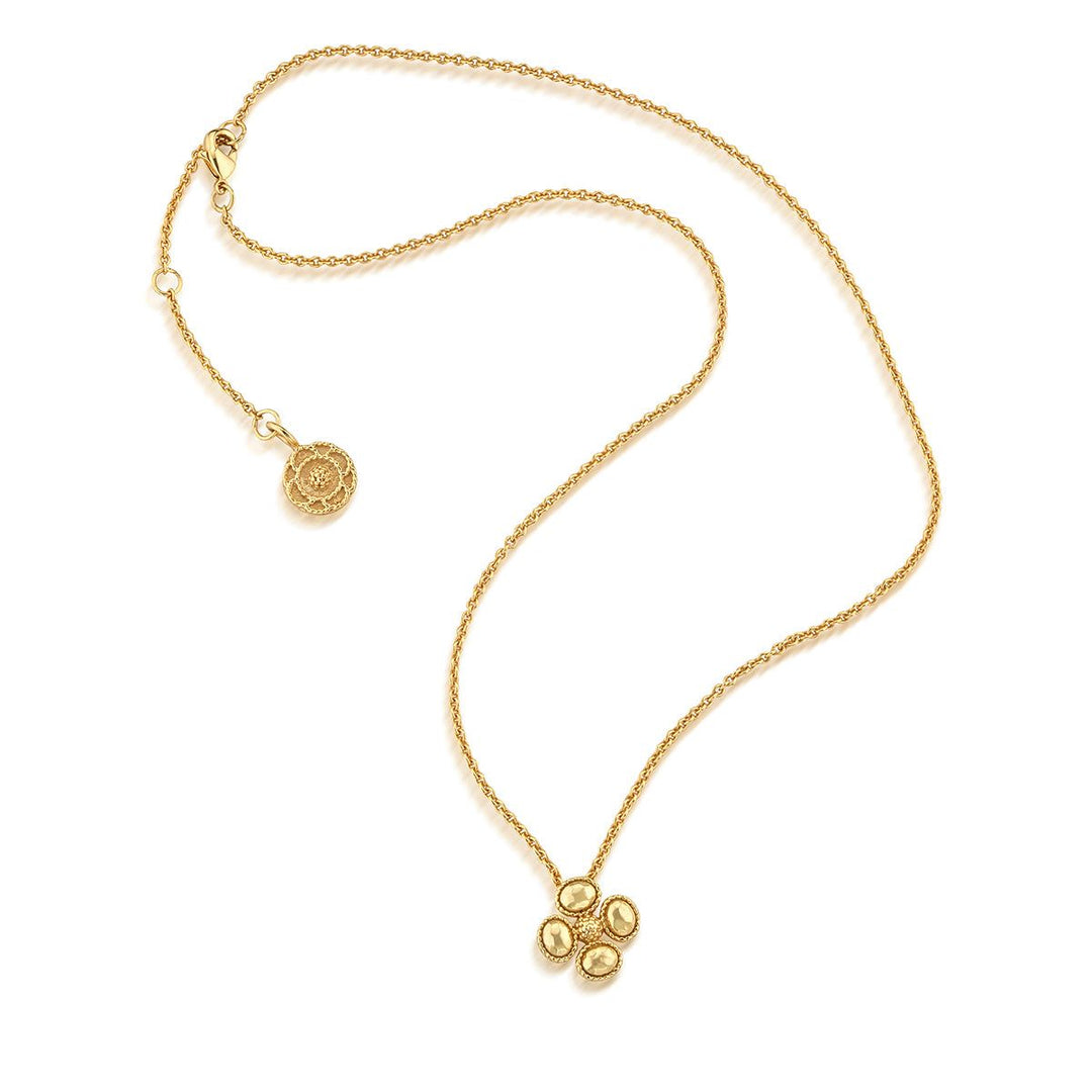 Clover Station Necklace, 16"+2" - Gold
