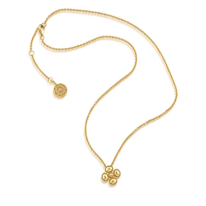Clover Station Necklace, 16"+2" - Gold