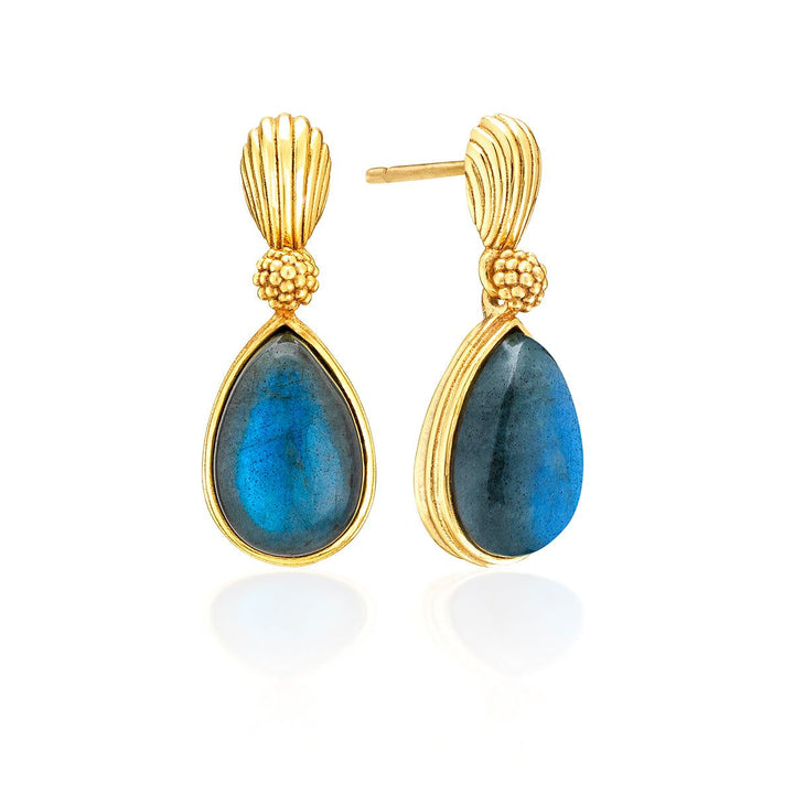 Monique Gem Post Earrings - Blue Labradorite