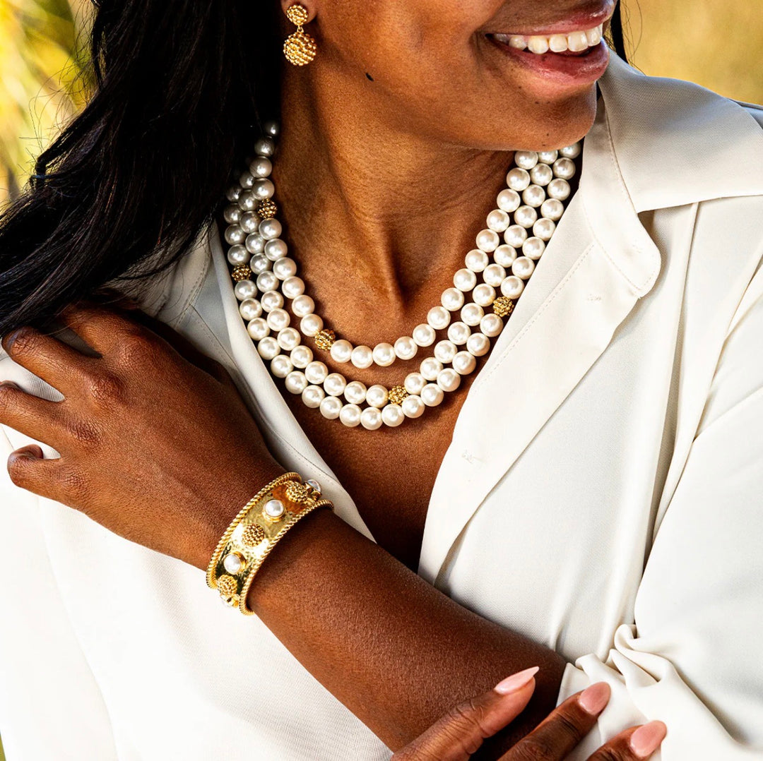 Berry Gem Cuff - Pearl