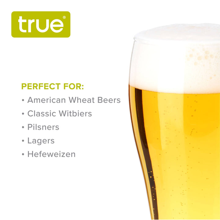 Heavy Base Glass Wheat Beer Glasses Set of 4