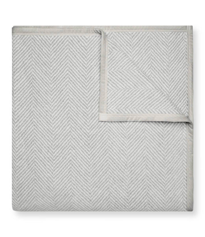 Harborview Herringbone Light Grey Blanket