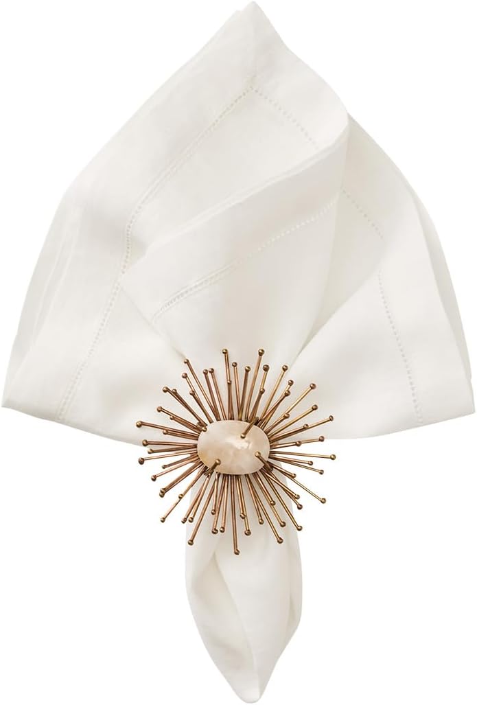 Hemstitch Napkin in White, Set of 4