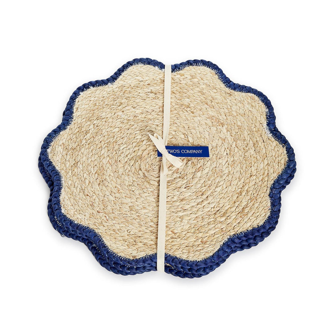 S/4 Handwoven Scalloped Edge Seagrass Placemats