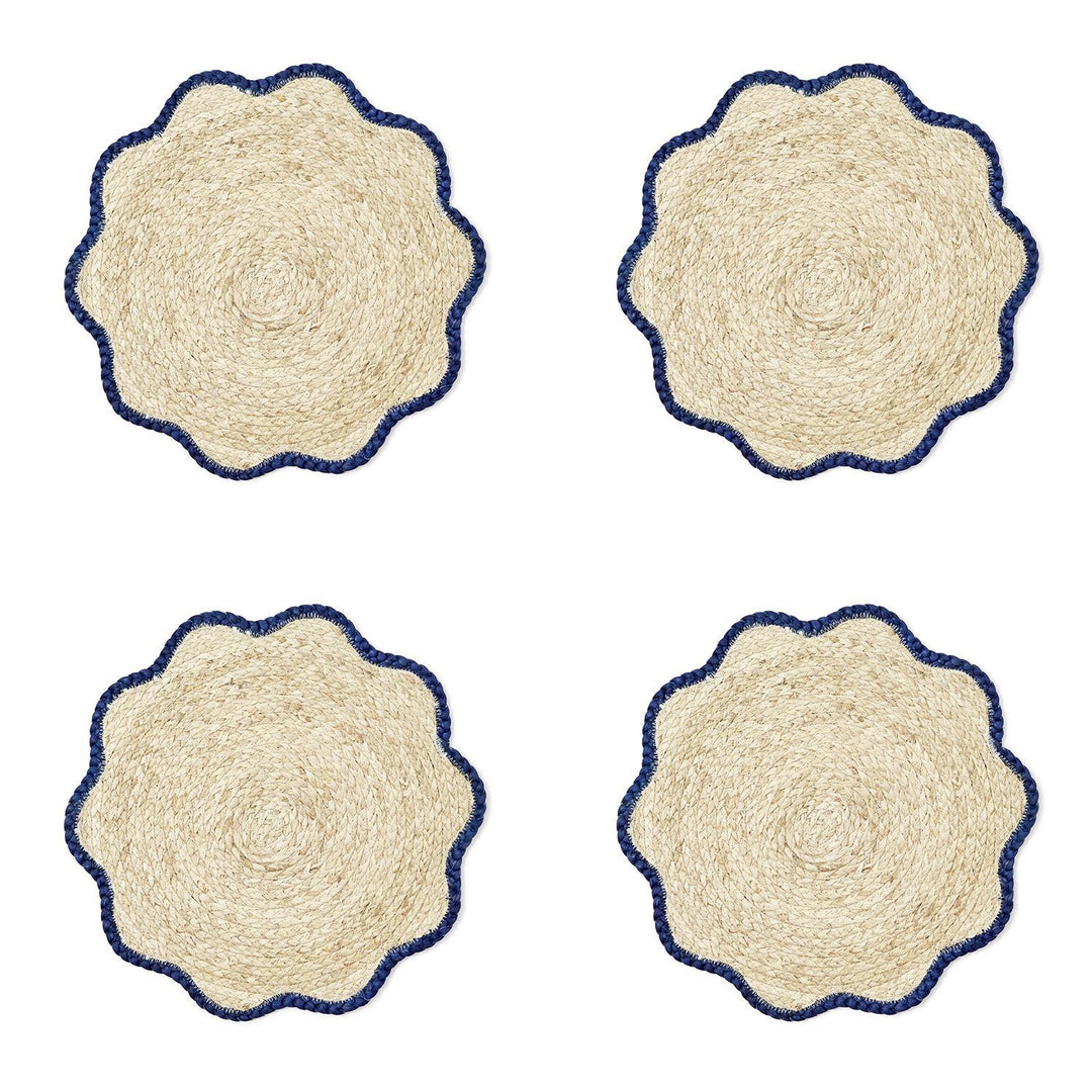 S/4 Handwoven Scalloped Edge Seagrass Placemats