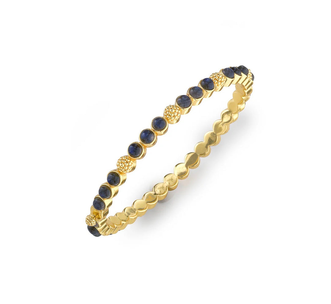 Berry Gem Petite Hinged Bangle - Blue Labradorite