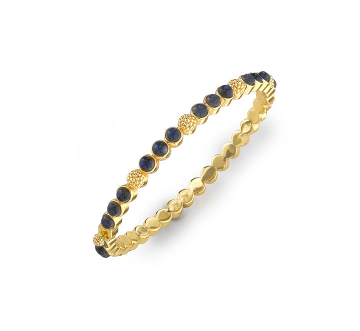 Berry Gem Petite Hinged Bangle - Blue Labradorite