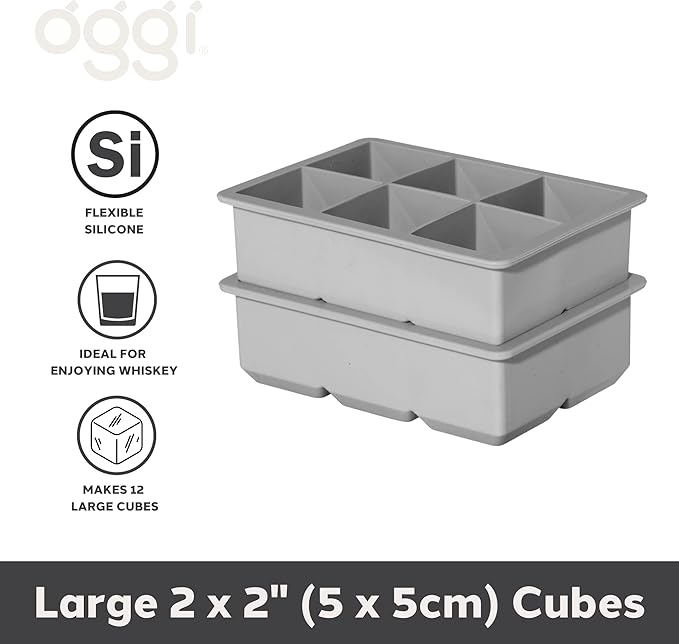 OGGI SET/2 Square Ice Trays Gray