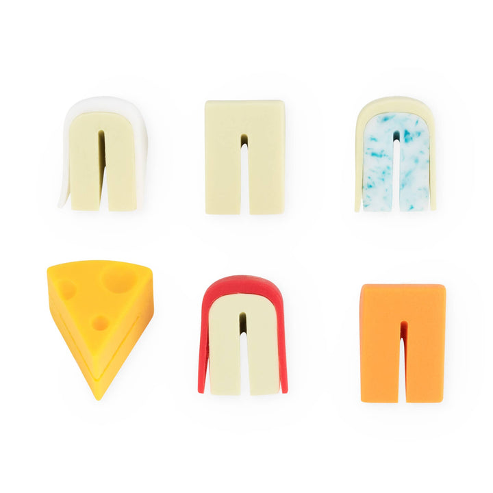 TrueZoo Cheese Please Silicone Glass Markers Set of 6