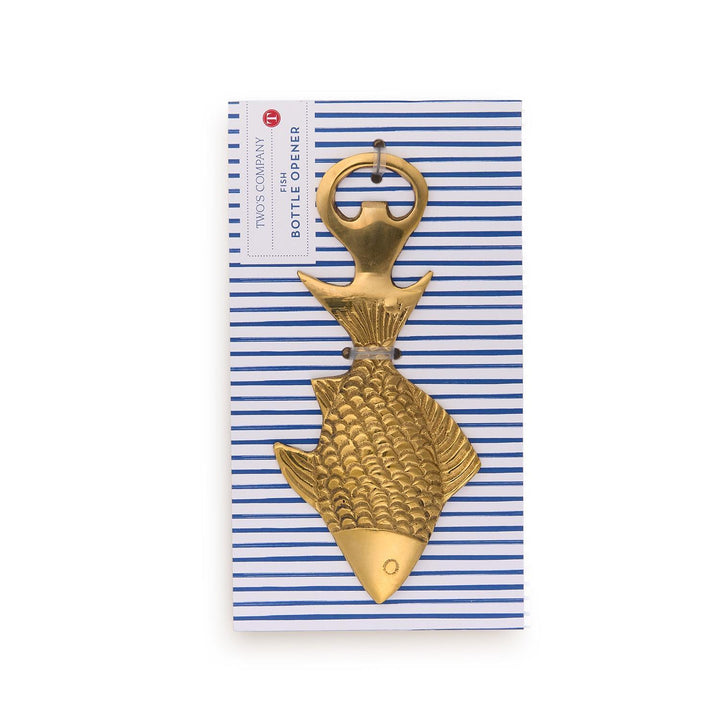 Brass Fish Bottle Opener on Gift Card