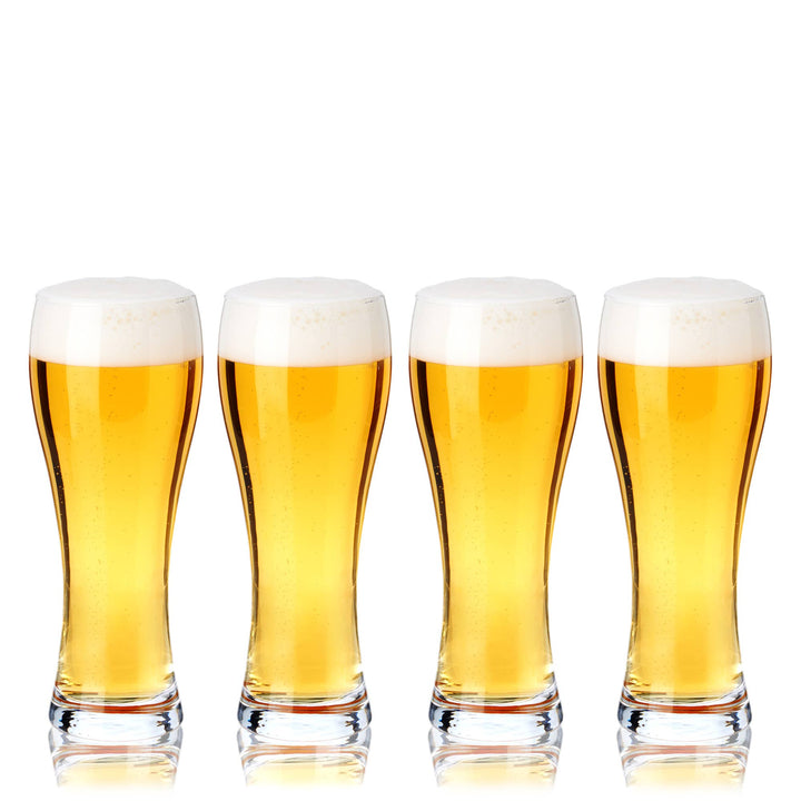Heavy Base Glass Wheat Beer Glasses Set of 4