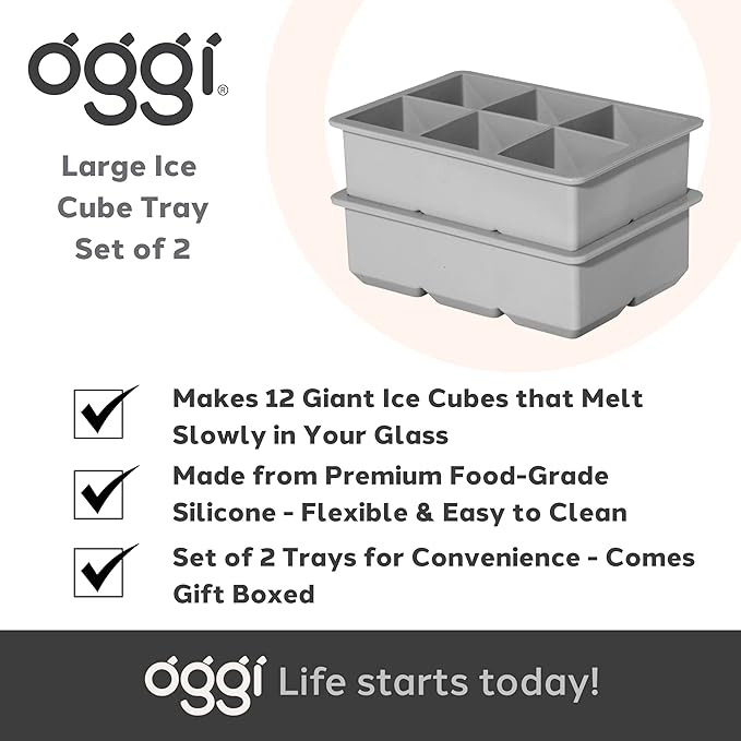 OGGI SET/2 Square Ice Trays Gray