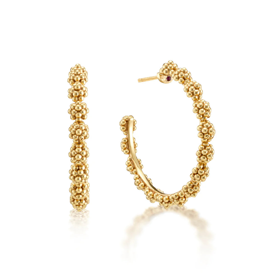 Berry Icon Hoop Earrings - Gold