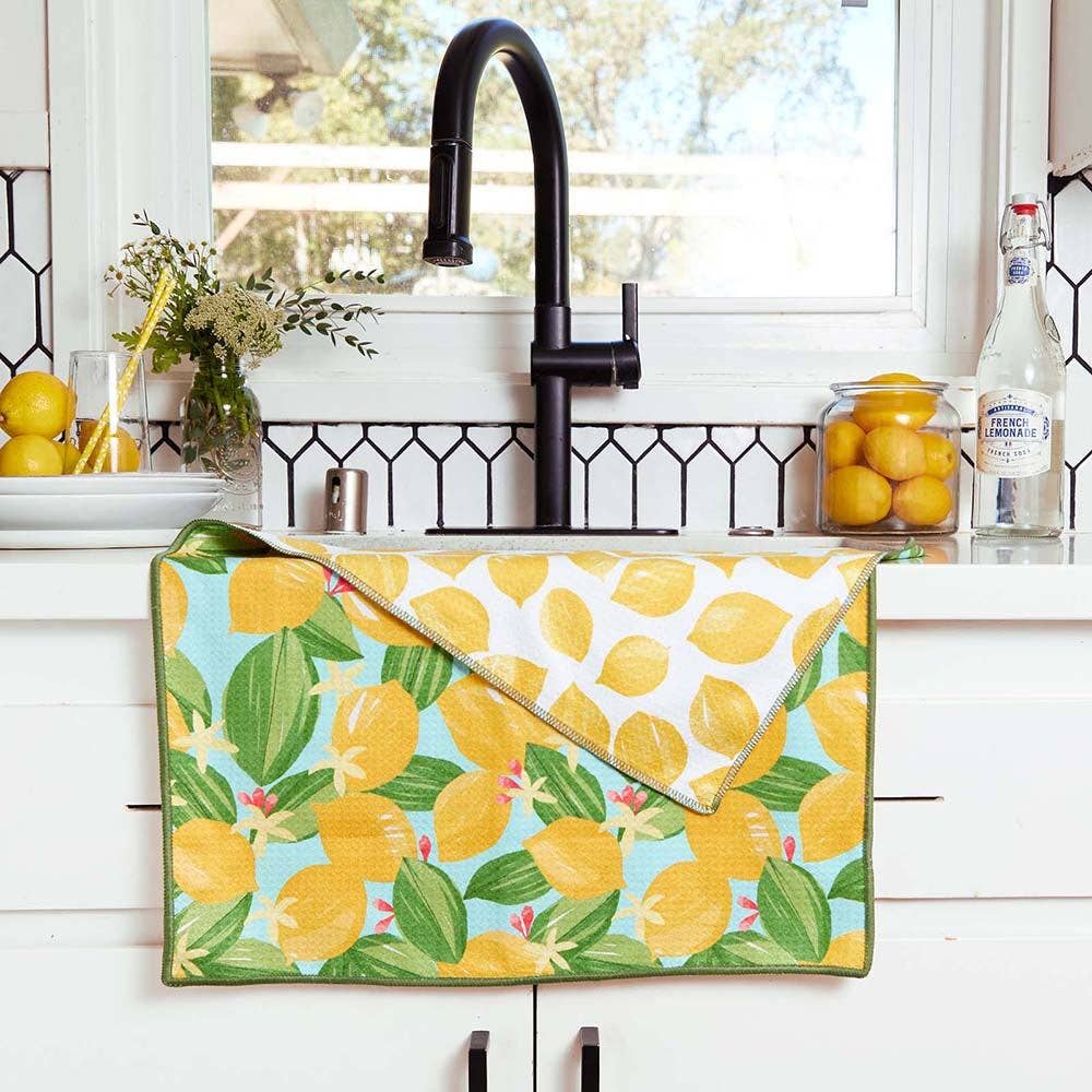 Lemon Blossoms Eco Kitchen Tea Towel