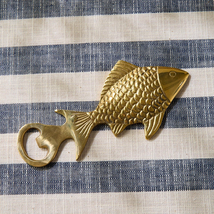 Brass Fish Bottle Opener on Gift Card
