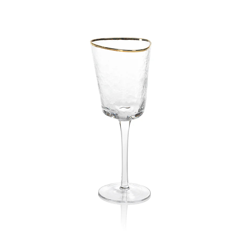 Aperitivo Triangular Glassware w/Gold Rim