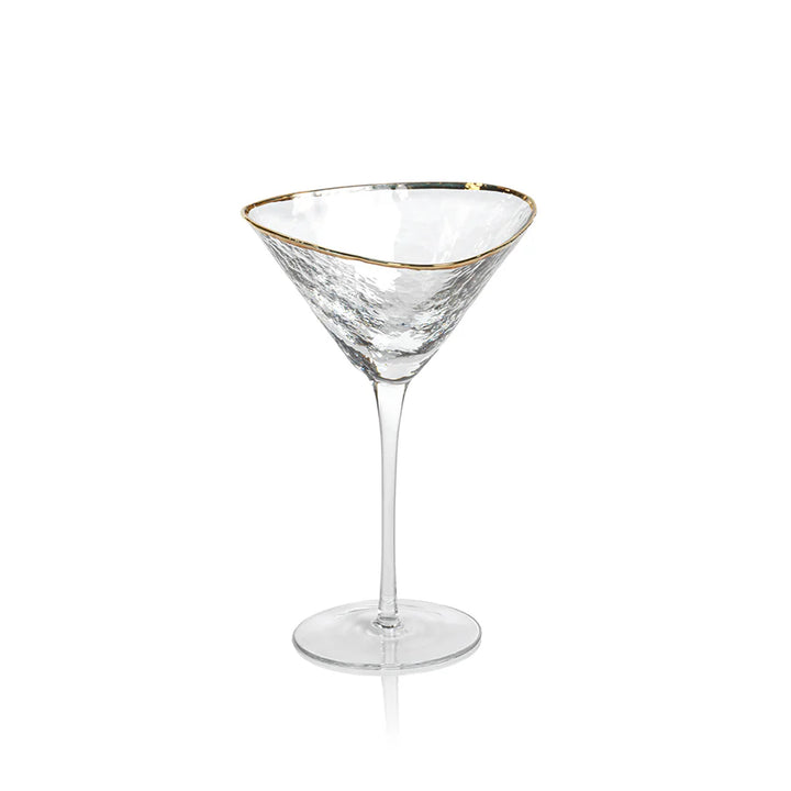 Aperitivo Triangular Glassware w/Gold Rim