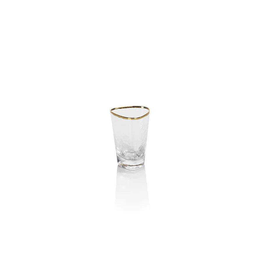 Aperitivo Triangular Glassware w/Gold Rim