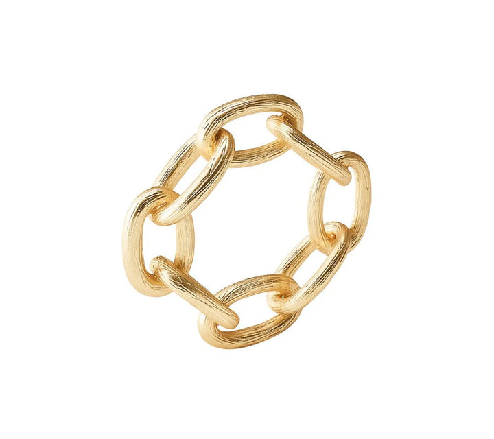 Napkin Ring - Enamel Chain Link - Gold