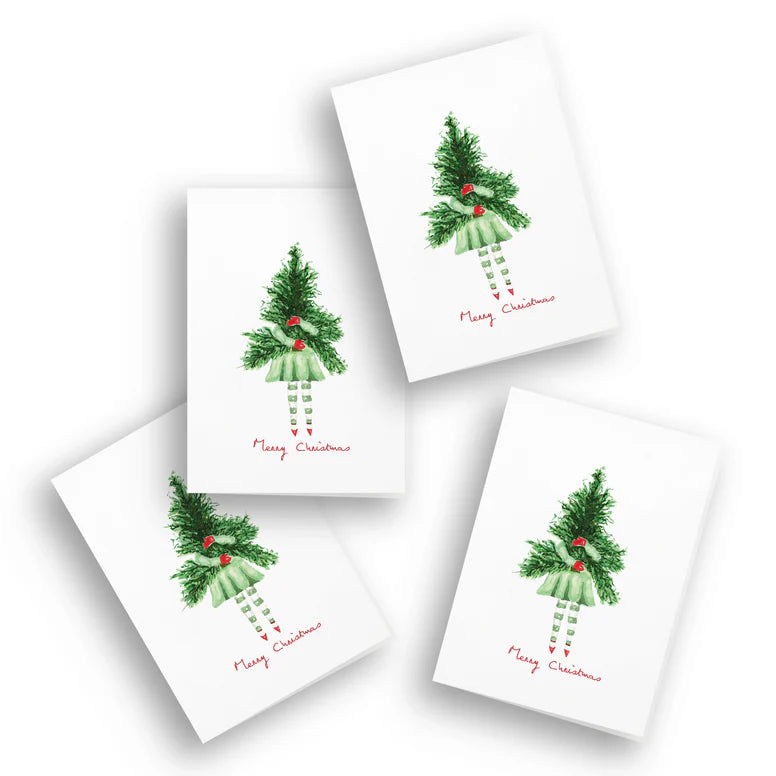Lady with Tree Enclosure Cards (Pack of 4)