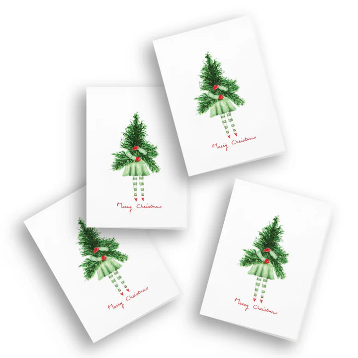 Lady with Tree Enclosure Cards (Pack of 4)