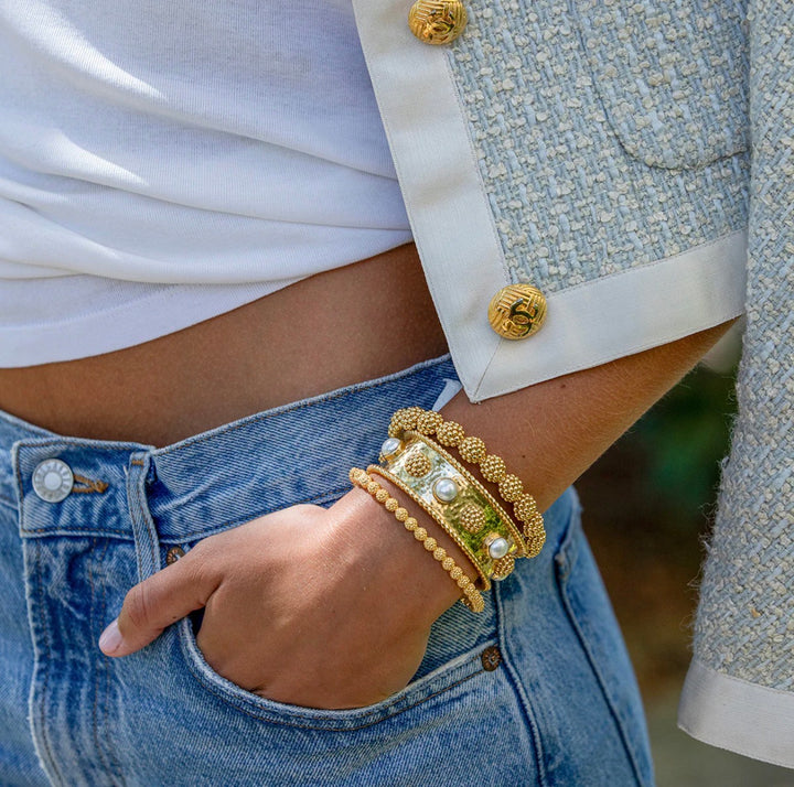Berry Gem Cuff - Pearl