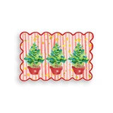 Red Potted Christmas Trees Vinyl Floor Mat