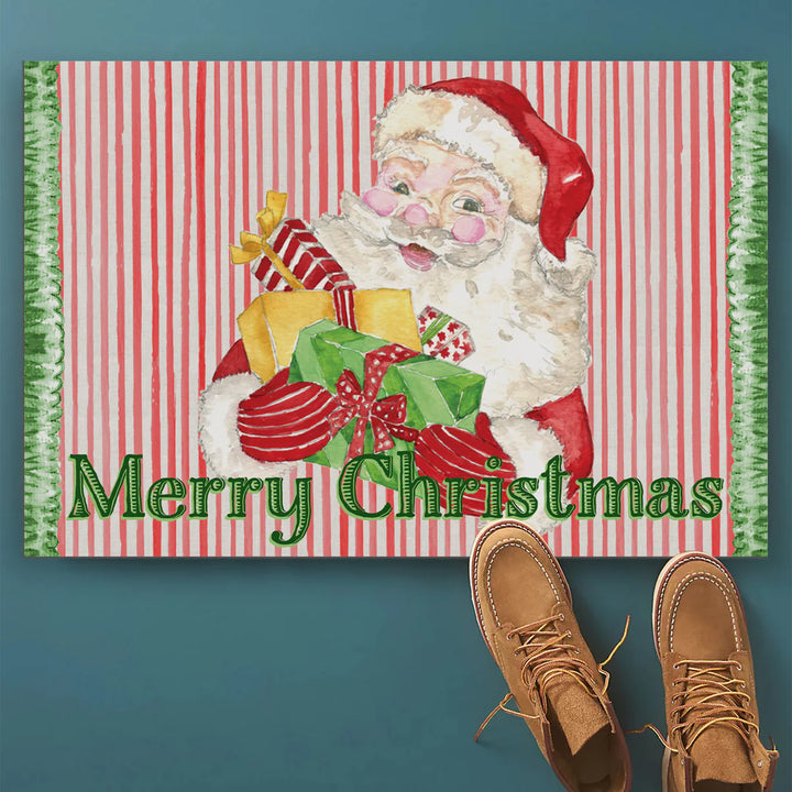 Santa and Presents Vinyl Floor Mat