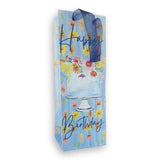 Floral Birthday Cake Paper Wine Bag
