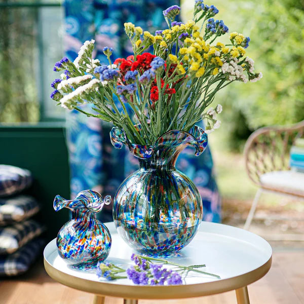 Vietri Hibiscus Glass Bud Vase