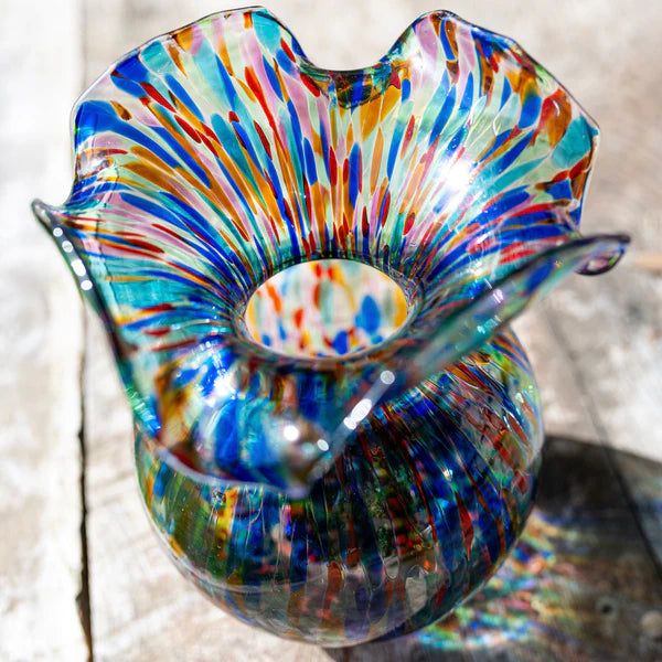 Vietri Hibiscus Glass Bud Vase