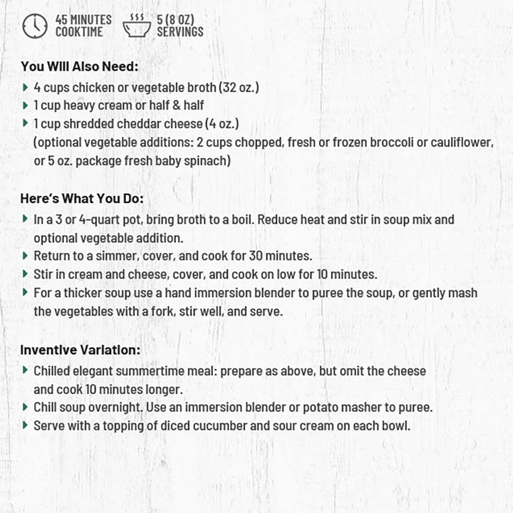 Virginia Blue Ridge Broccoli Cheddar Soup