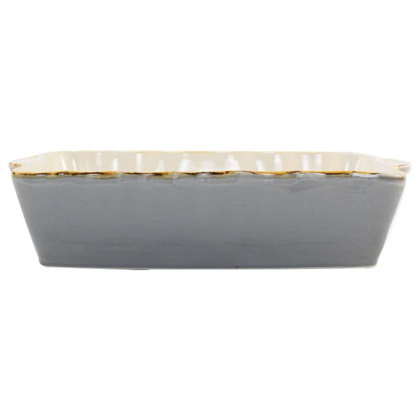 Vietri Italian Bakers Gray Large Rectangular Baker