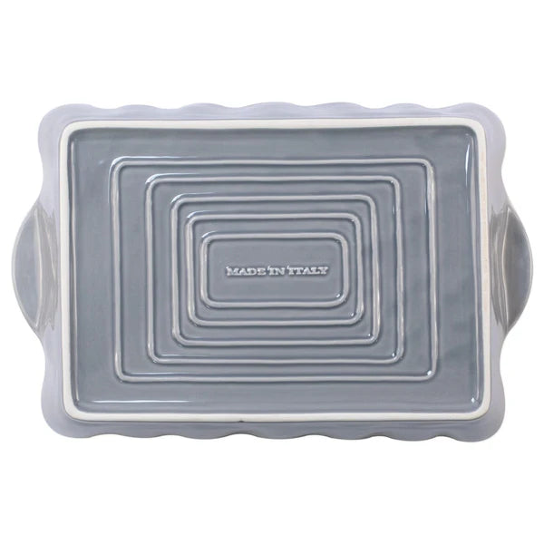 Vietri Italian Bakers Gray Large Rectangular Baker