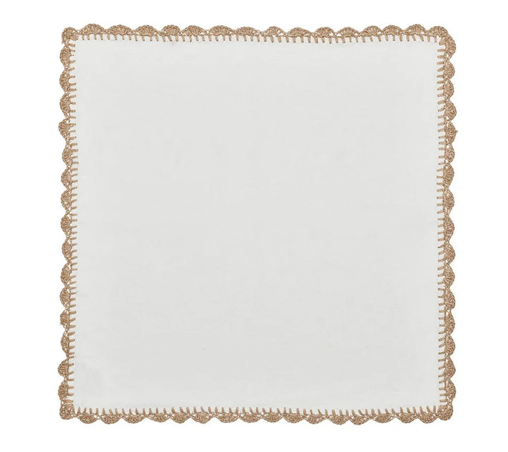 Shell Edge Napkin in White & Natural