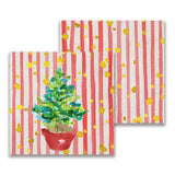 Red Potted Christmas Tree Cocktail Napkin