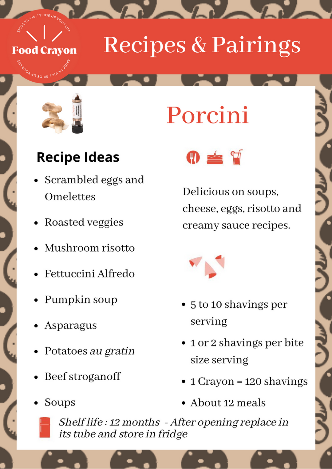 Porcini Mushroom Food Crayon