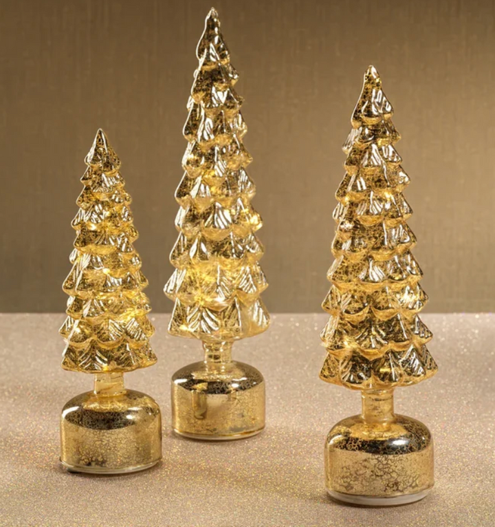 Mountain Pine Rotating LED Tree - Antique Gold