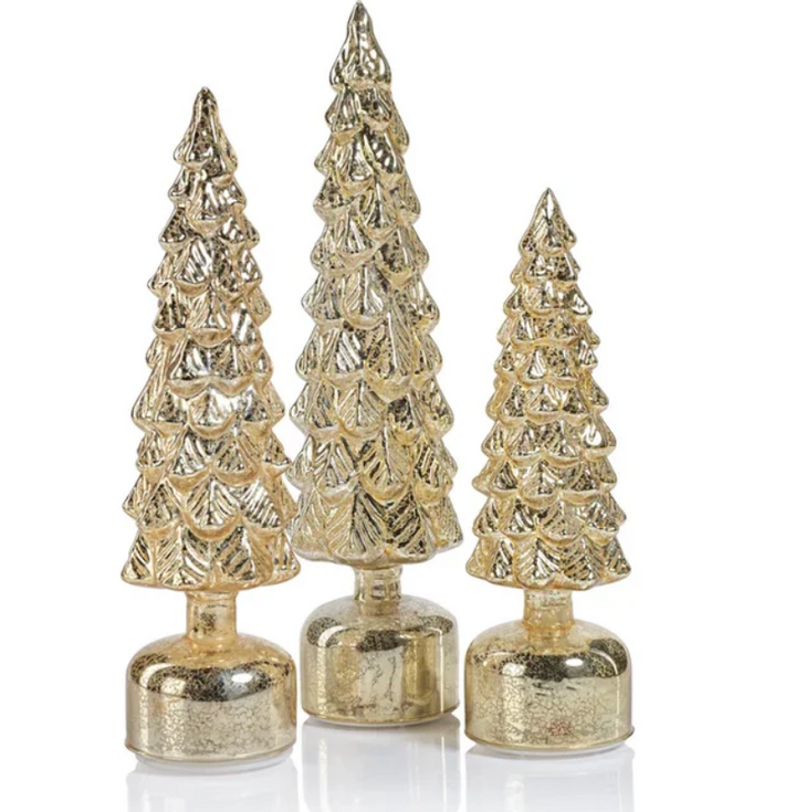 Mountain Pine Rotating LED Tree - Antique Gold
