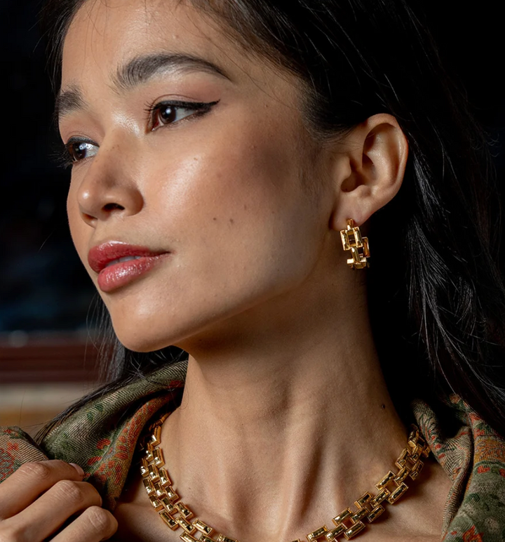 Pathway Hoop Earrings - Gold